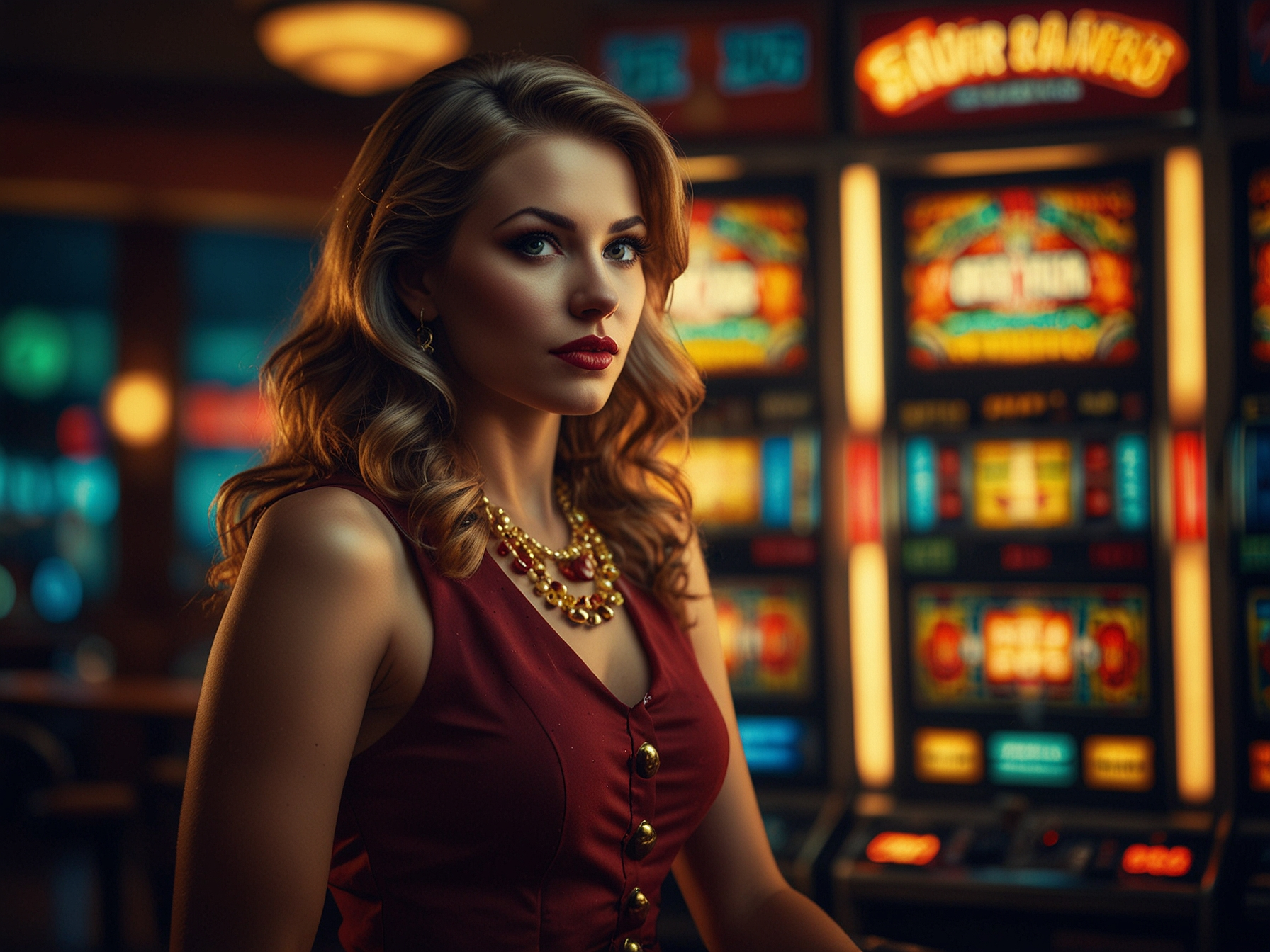 Retro Casino Banner mit Fruchtmotiv